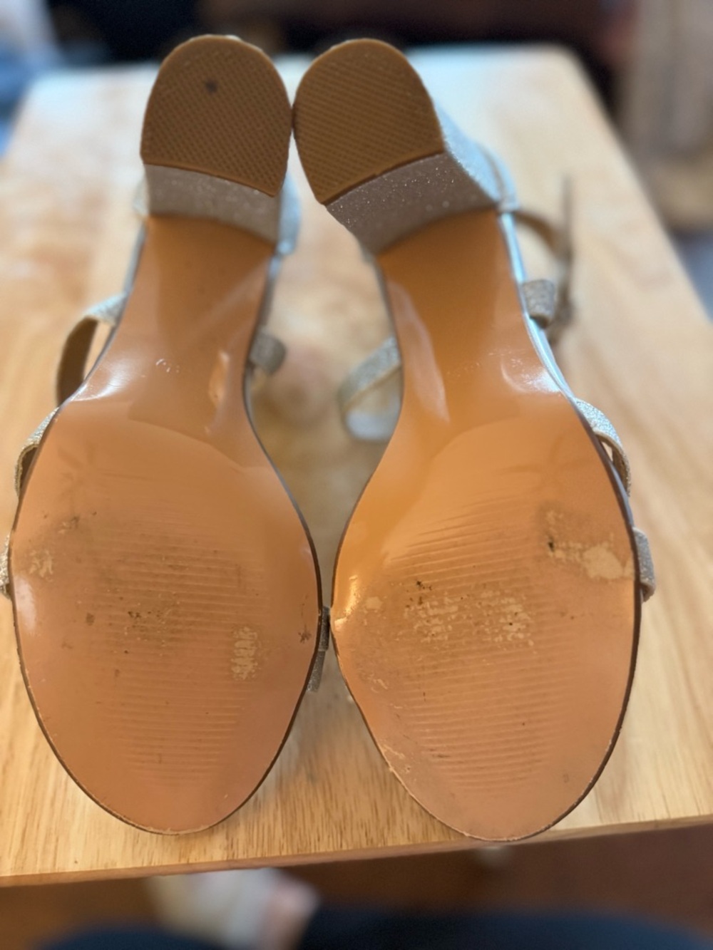 Women’s Silver Glitter Strappy High Heel - Picture 4 of 5